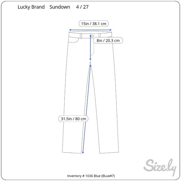 Lucky Brand Womans 4 / 27 SunDown Blue Jeans USA - Picture 5 of 5